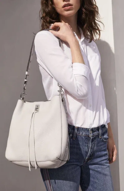 Rebecca Minkoff Darren Medium Pebbled Leather Shoulder Bag In Nude