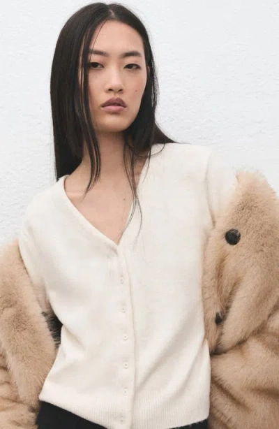 Mango Simone Cardigan In White