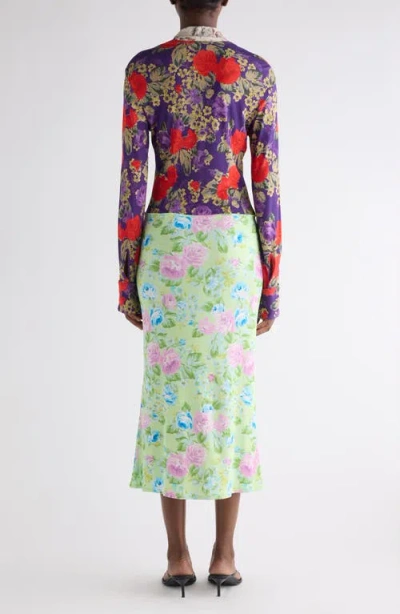 Acne Studios Scarf-detailed Floral-print Crepe Midi Dress In Multi