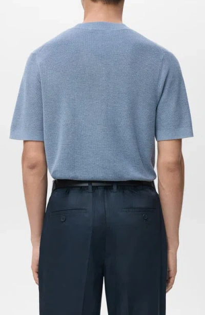 Mango Knit T-shirt In Blue