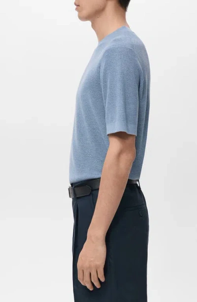 Mango Knit T-shirt In Blue