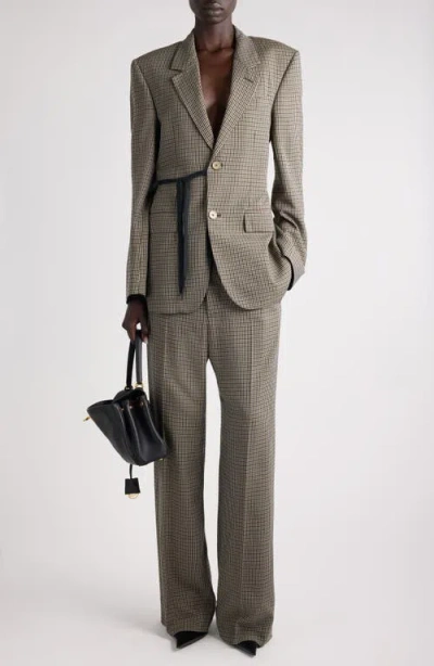 Balenciaga Tailored Wrap Jacket With Checkered Design For Women In Green