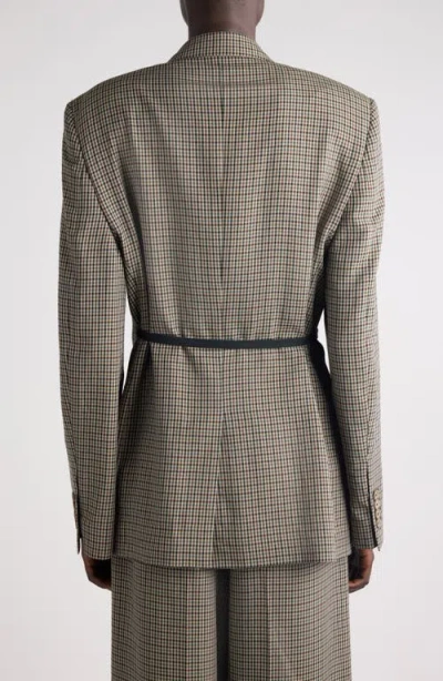 Balenciaga Tailored Wrap Jacket With Checkered Design For Women In Green