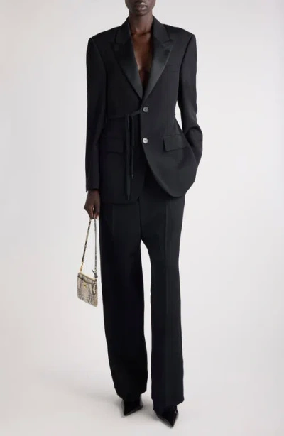 Balenciaga Tailored Wrap Wool Jacket Regular Fit In Black