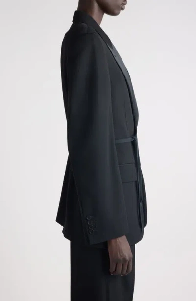 Balenciaga Tailored Wrap Wool Jacket Regular Fit In Black