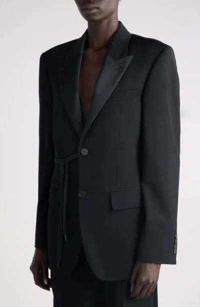 Balenciaga Tailored Wrap Wool Jacket Regular Fit In Black