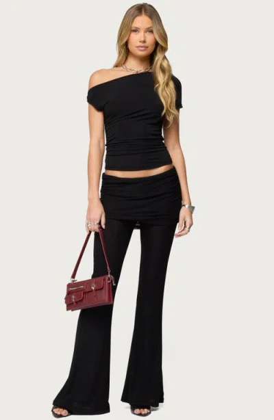 Edikted Halli Twisted Off Shoulder Top In Black