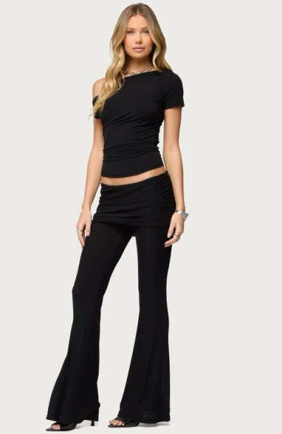 Edikted Halli Twisted Off Shoulder Top In Black