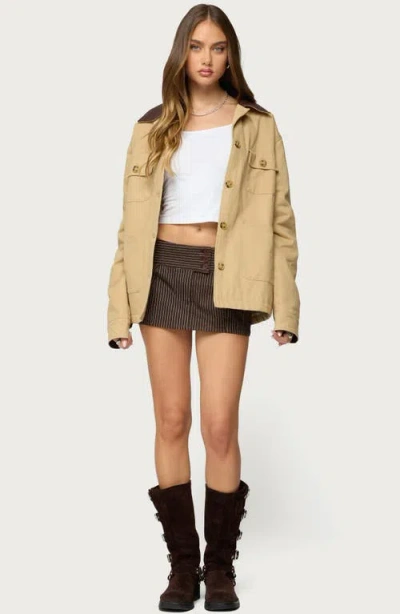 Edikted Harper Barn Coat In Neutral