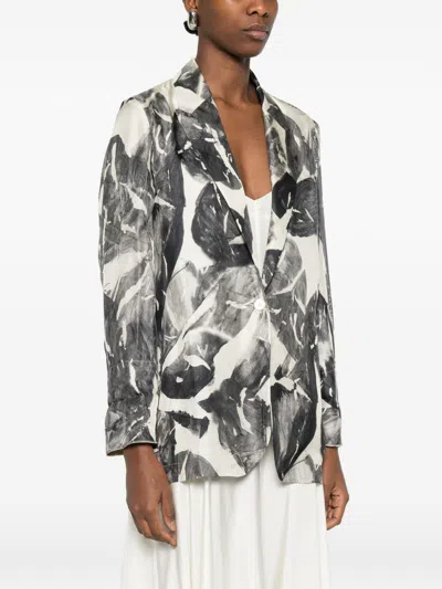 Alysi Printed Single-breasted Jacket In Multi
