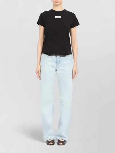 Mm6 Maison Margiela Patch Cotton T-shirt In Black