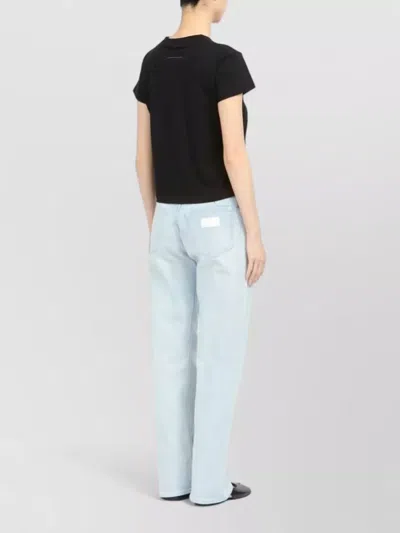 Mm6 Maison Margiela Patch Cotton T-shirt In Black