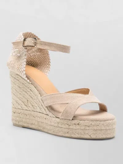Castañer Bruna Espadrille Wedge Sandals Ankle Strap In Neutral
