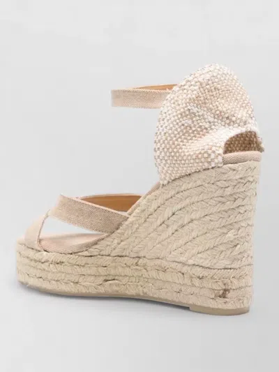 Castañer Bruna Espadrille Wedge Sandals Ankle Strap In Neutral
