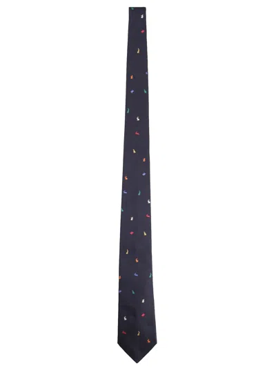 Paul Smith Silk Tie In Black