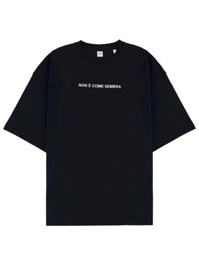 Aspesi Slogan Oversized T-shirt In Blue