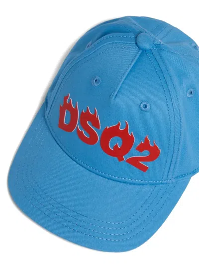 Dsquared2 Logo-print Cap In Blue