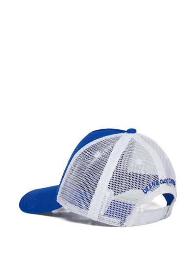Dsquared2 Logo Graphic-print Mesh Cap In Blue