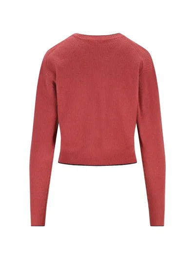 Chloé Short And Fitting Pullover With Wool Logo In Multi