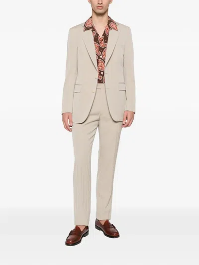 Fursac Buttoned Single-breasted Suit In Green