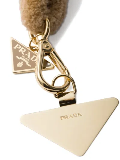 Prada Wool Smartphone Wrist Strap In Brown