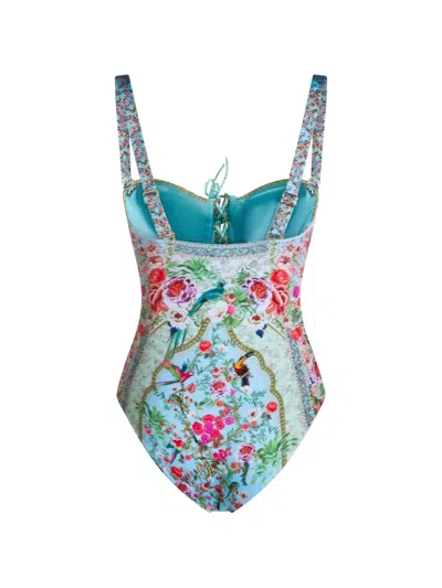 Camilla Lace Up Underwire Moulded Cup One Piece Sultans And Queens In Blue