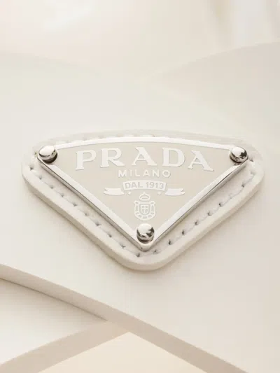 Prada Monolith Rubber Sandals In White