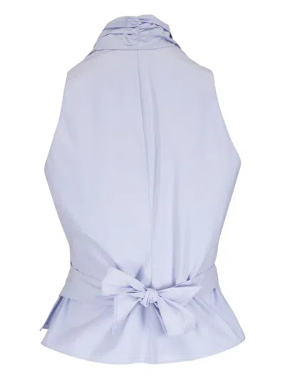 Peter Cohen Wrap-effect Top In Blue