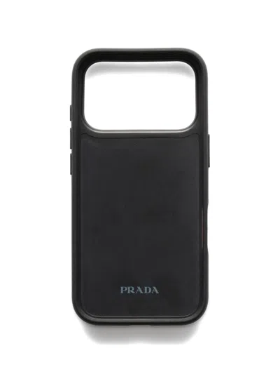 Prada Leather Iphone 17 Pro Case In Black