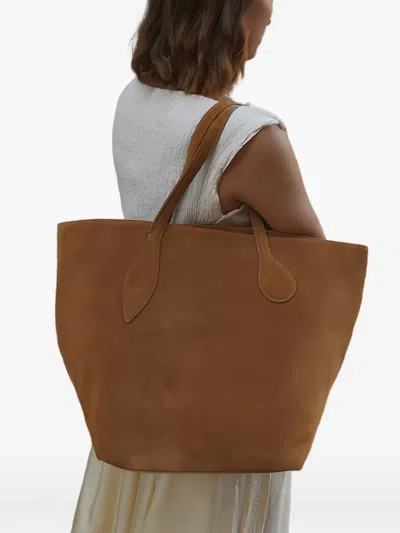 Liffner Sprout Tote Rhum Suede In Brown
