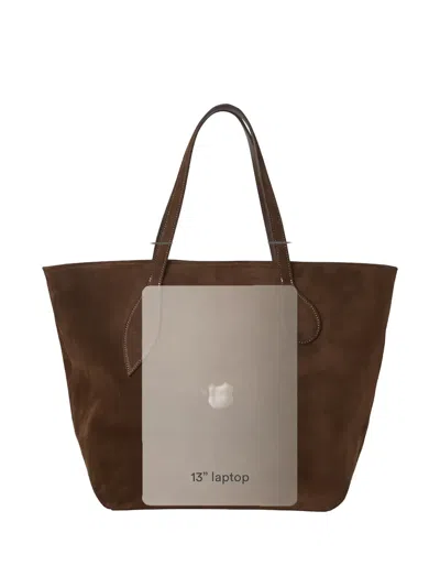 Liffner Sprout Tote Rhum Suede In Brown