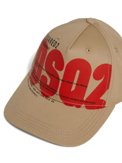 Dsquared2 Logo-print Baseball Cap In Brown