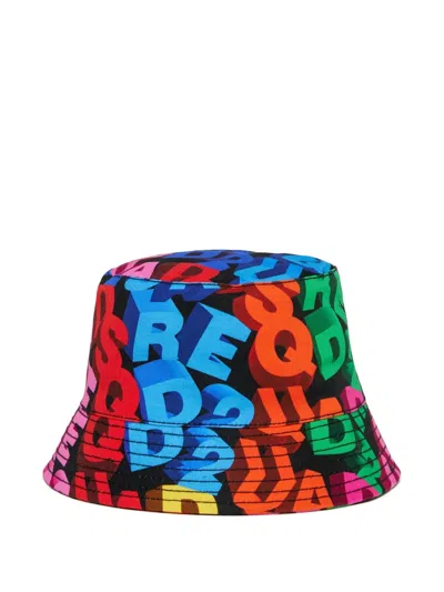 Dsquared2 Lettered Bucket Cap In Multi
