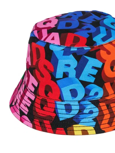 Dsquared2 Lettered Bucket Cap In Multi