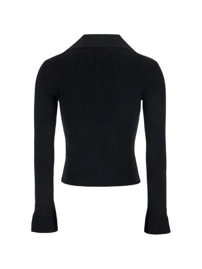 Self-portrait Fitted Ribbed Knit Cardigan With Bold Front Cutouts In Brown