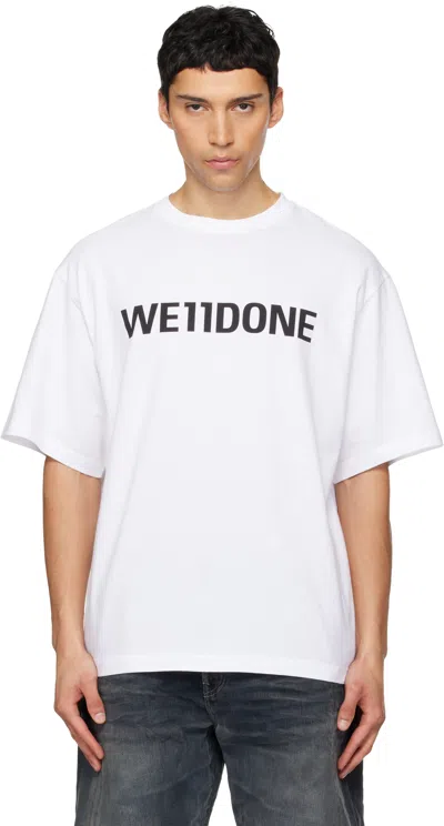 We11 Done White Large Basic Logo T-shirt In White