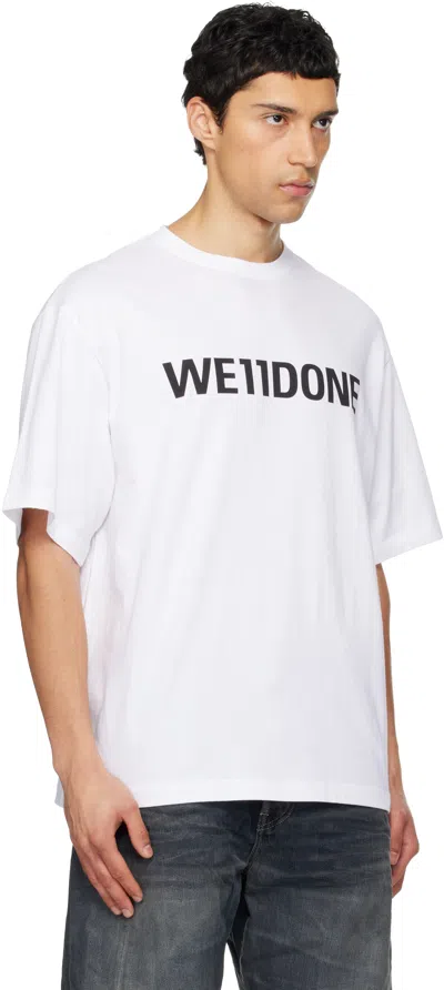 We11 Done White Large Basic Logo T-shirt In White