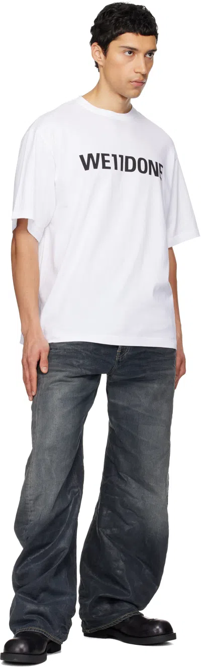 We11 Done White Large Basic Logo T-shirt In White
