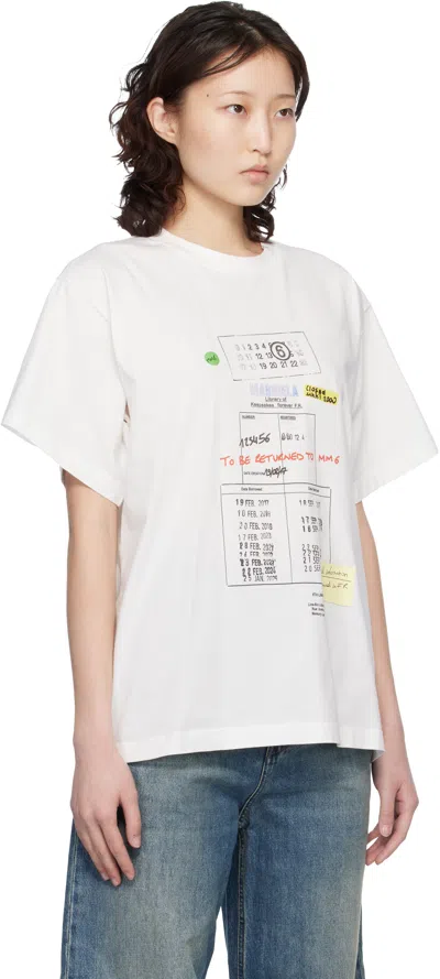 Mm6 Maison Margiela Stretch Cotton T Shirt Short Sleeves Print In White