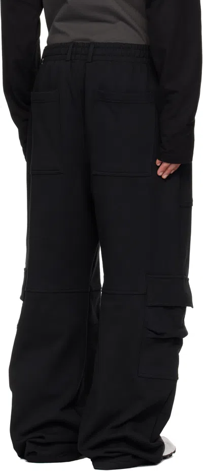 We11 Done We11done Black Curved Jersey Overalls In Multi