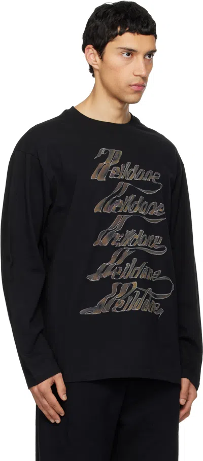 We11 Done Black 'we11done' Multi Logo T-shirt In Black