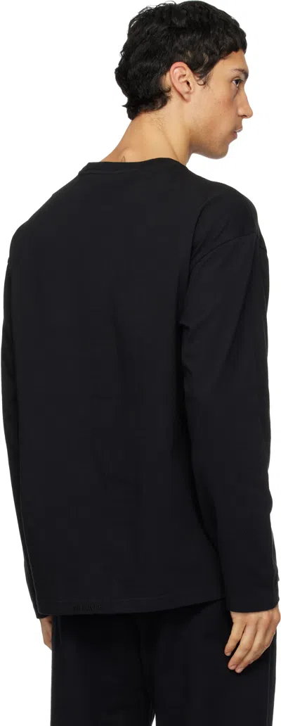 We11 Done Black 'we11done' Multi Logo T-shirt In Black