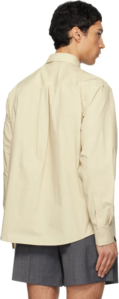 We11 Done Beige Solid Tie Shirt In Gray