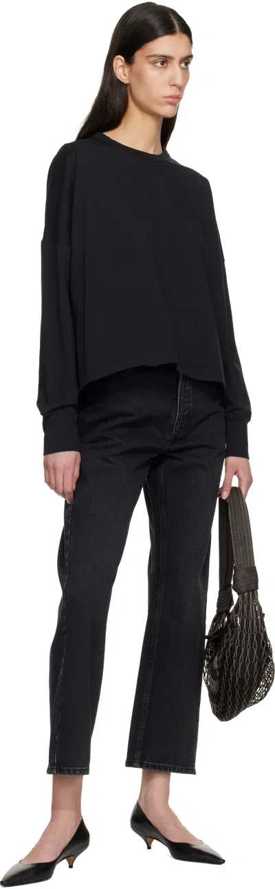 Studio Nicholson Black Loop Long Sleeve T-shirt In Black