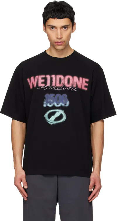 We11 Done Spray 1506 T-shirt In Black