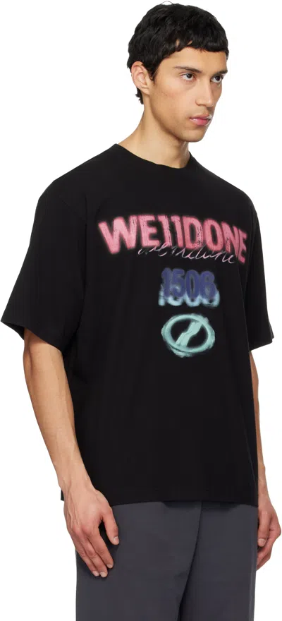 We11 Done Spray 1506 T-shirt In Black