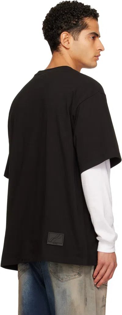We11 Done Black Large Basic Logo T-shirt In Black