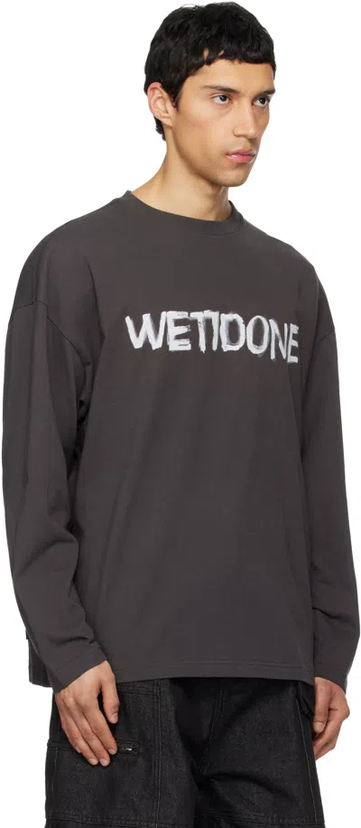 We11 Done Long-sleeved T-shirt In Gray