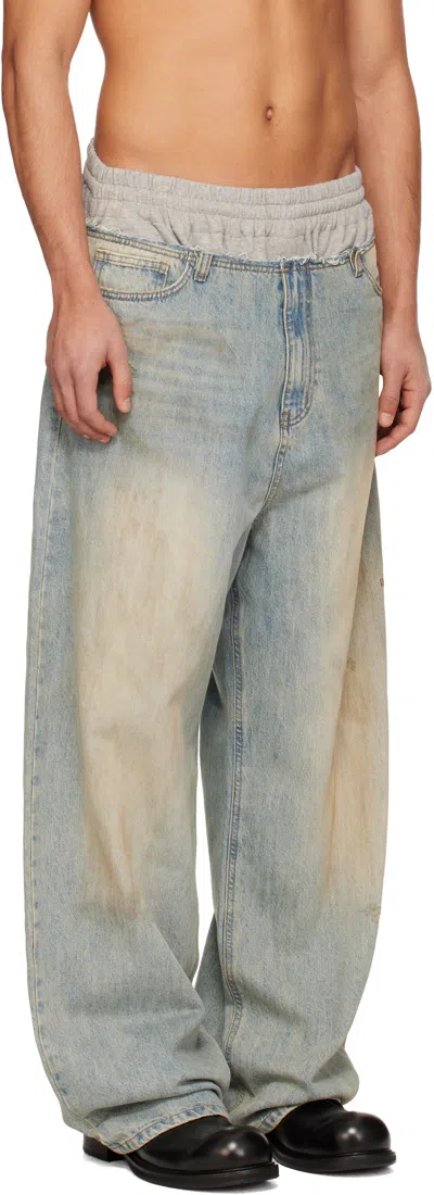 We11 Done Distressed-effect Jeans In Blue