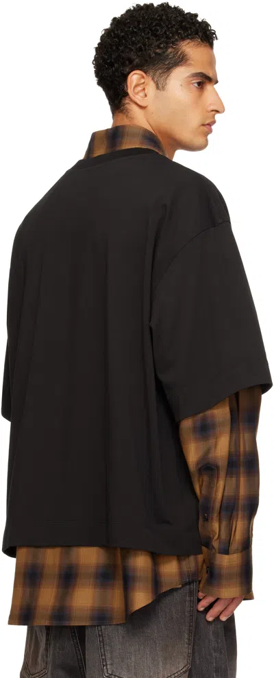 We11 Done Flannel Check-pattern Shirt In Black